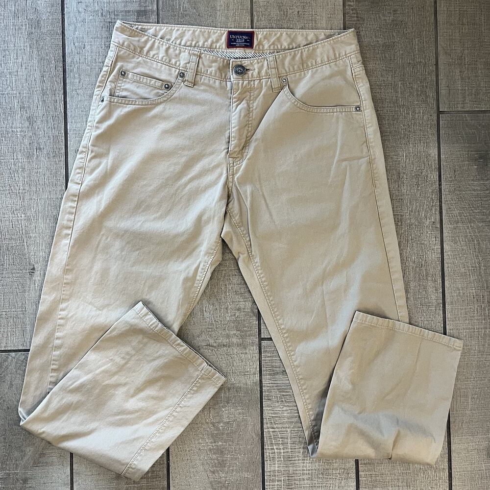 Untuckit Chino Pants Khaki Relaxed Fit 30x30 Stretch Cotton Smart Casual